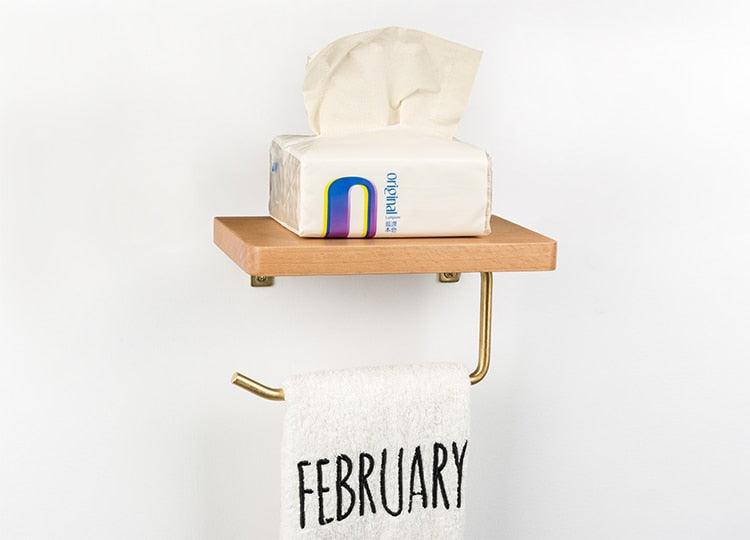 WoodNest - Stylish Wooden Toilet Roll Holder with Storage LoungeYard — product view 7