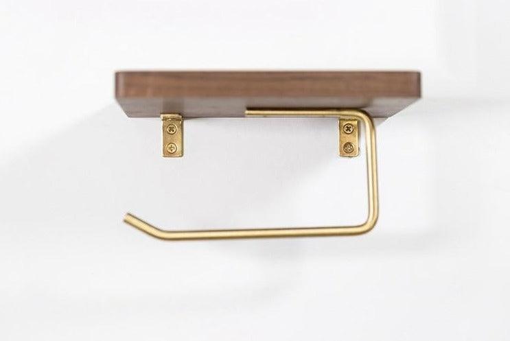 WoodNest - Stylish Wooden Toilet Roll Holder with Storage LoungeYard — product view 2