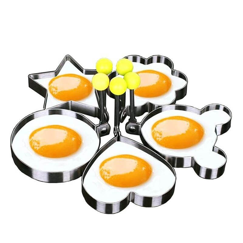 LoungeYard | 5pcs/set Stainless steel Fried Egg Mold Pancake Rings — product view 1