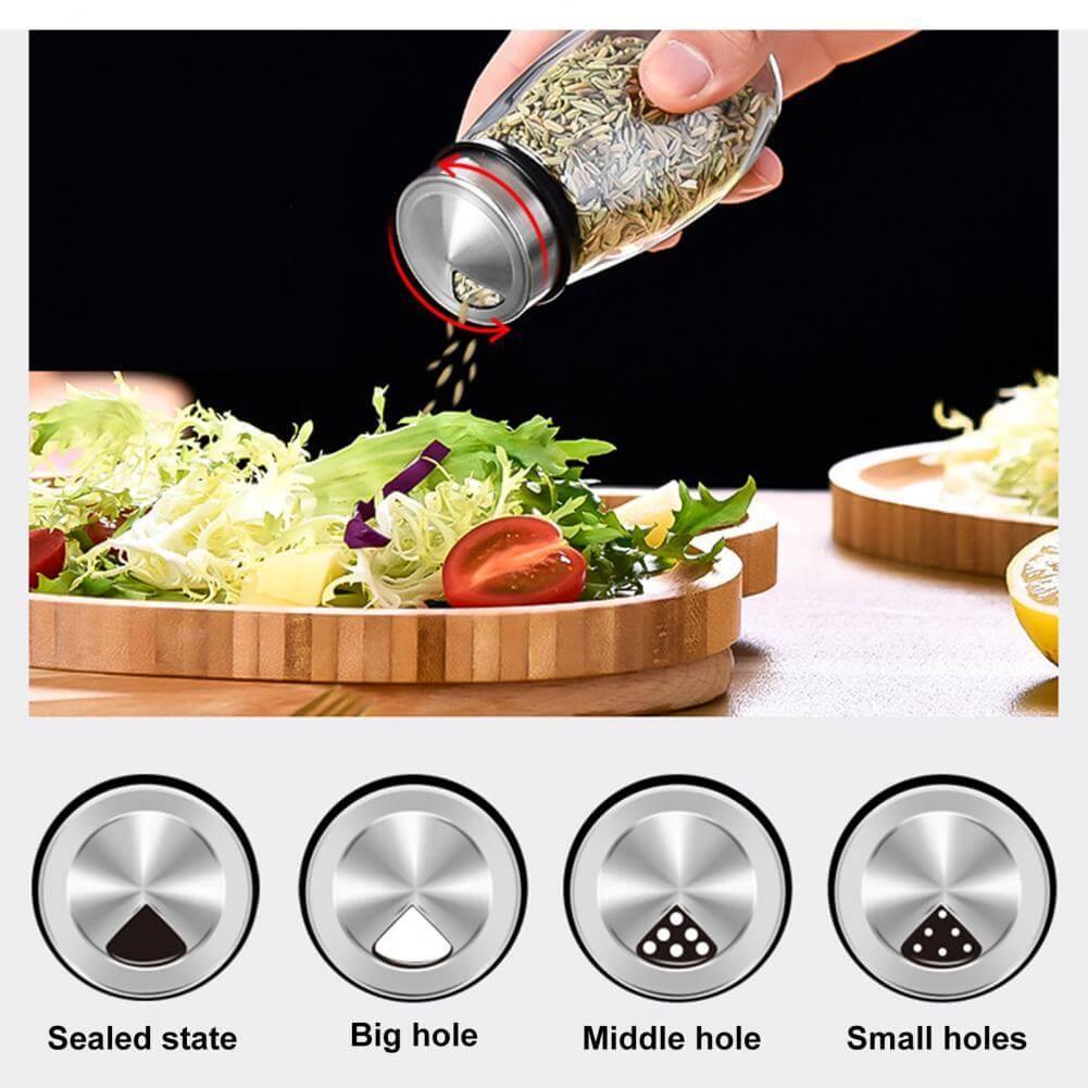 LoungeYard | Smart Rotating Stainless Steel Glass Seasoning Set — product view 2