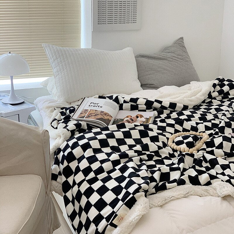 Checkerboard Throw Blanket | LoungeYard — product view 7