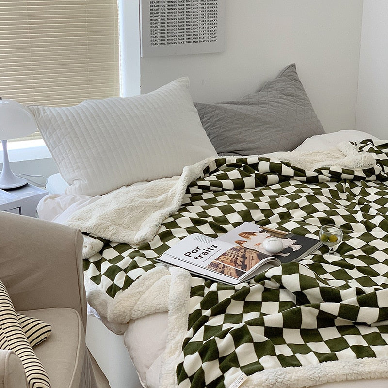 Checkerboard Throw Blanket | LoungeYard — product view 2