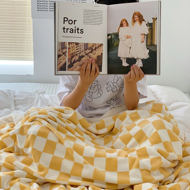 Checkerboard Throw Blanket | LoungeYard — product view 3