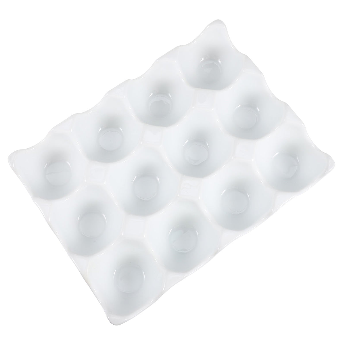 LoungeYard | Creative 6 Grids White Ceramic Egg Tray — product view 2