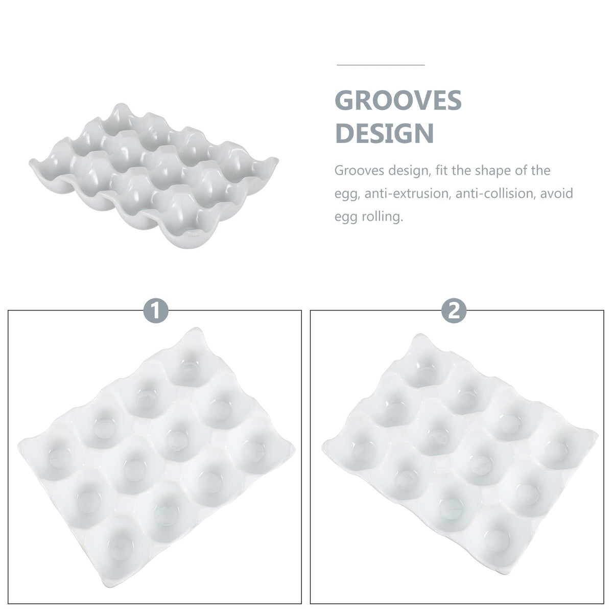 LoungeYard | Creative 6 Grids White Ceramic Egg Tray — product view 3