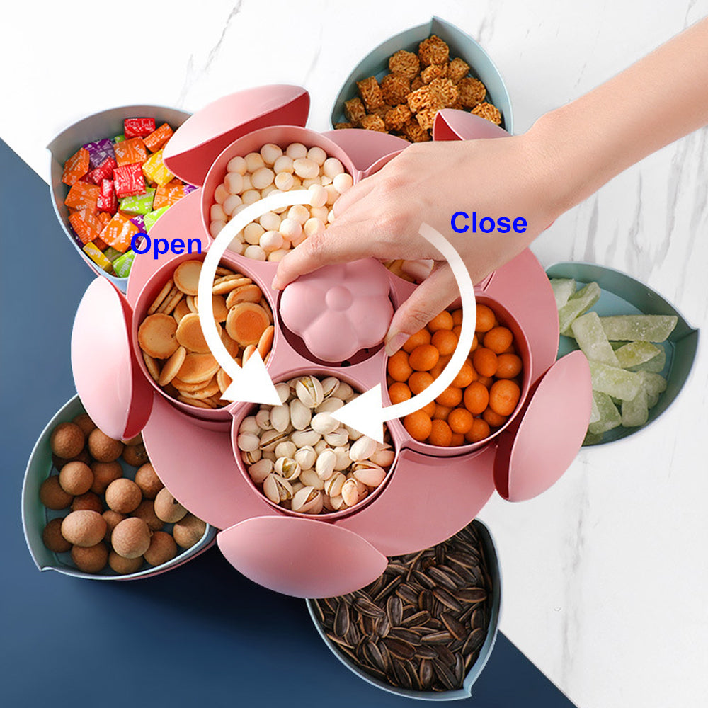 LoungeYard | Two-Layer Rotating Flower Candy Snack Box — product view 4