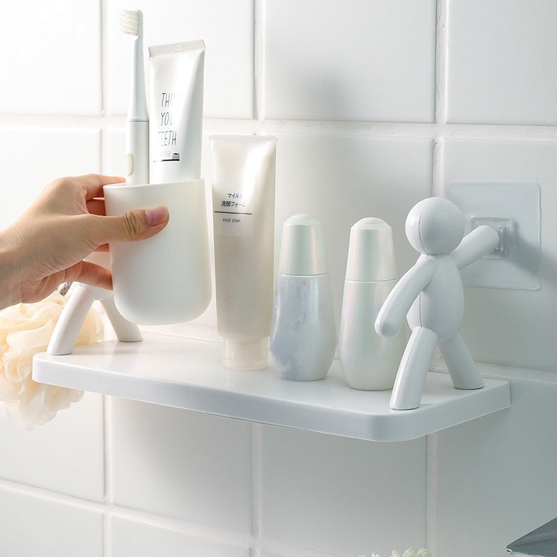 LoungeYard | Punch-Free Human Figure Bathroom Shelf — product view 1