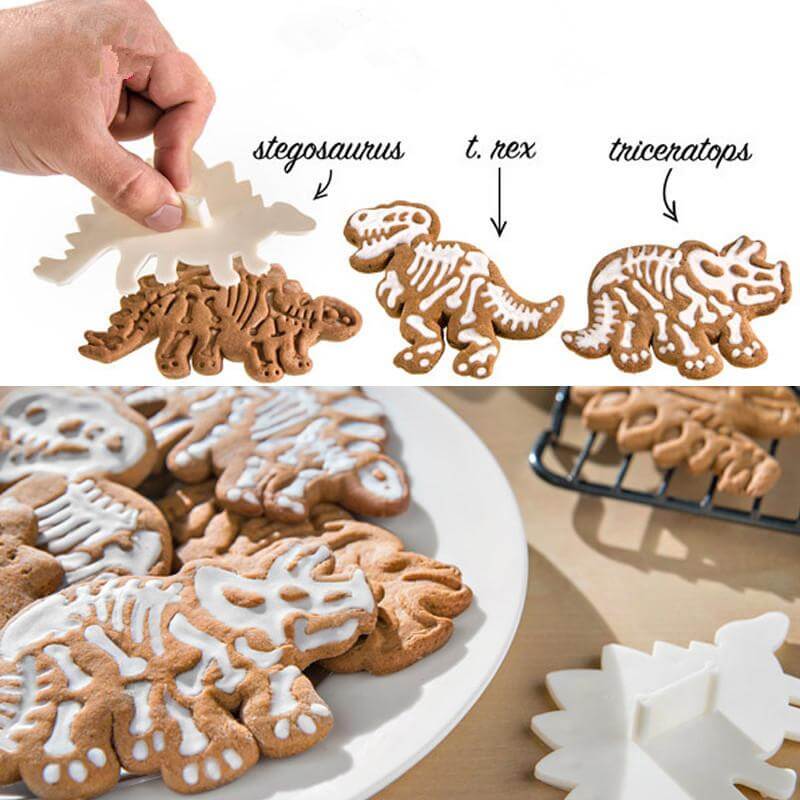 LoungeYard | 3Pcs/set Cute Dinosaur Shaped Cookie Cutters Tools — product view 1