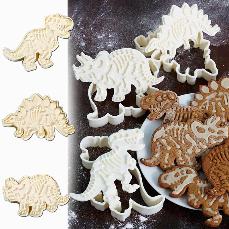 LoungeYard | 3Pcs/set Cute Dinosaur Shaped Cookie Cutters Tools — product view 3