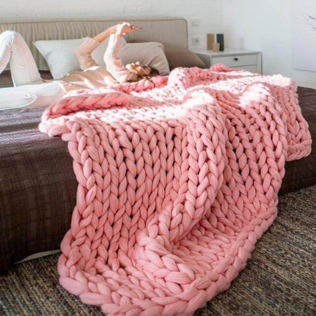LoungeYard | Thick Line Sofa Knitted Blanket — product view 6