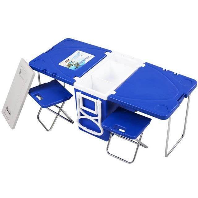 LoungeYard | Multi Function Foldable Rolling Cooler Box Picnic Camping Outdoor Furniture Set — product view 1