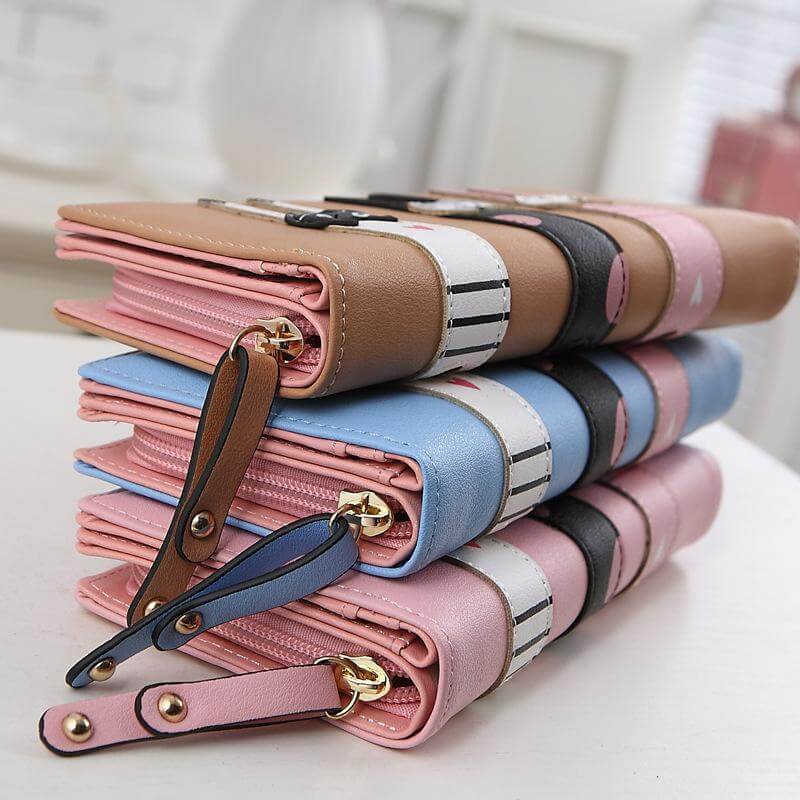 LoungeYard | Modern Cat Stitching Zipper Wallet — product view 7
