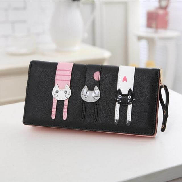 LoungeYard | Modern Cat Stitching Zipper Wallet — product view 6