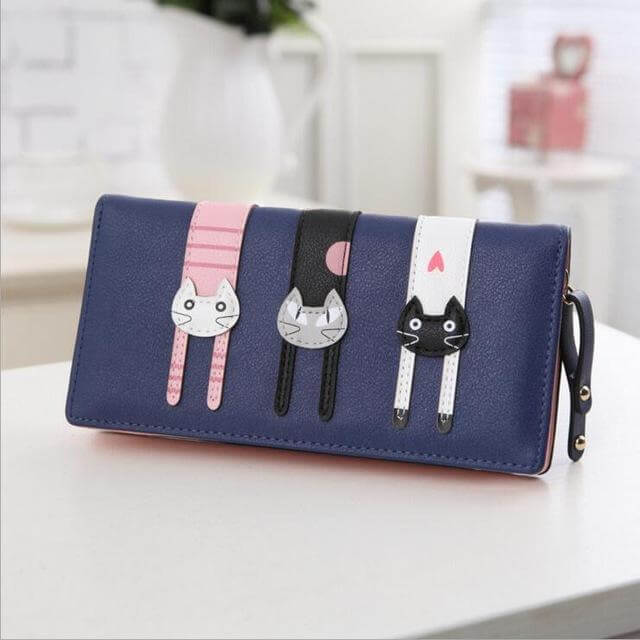 LoungeYard | Modern Cat Stitching Zipper Wallet — product view 2