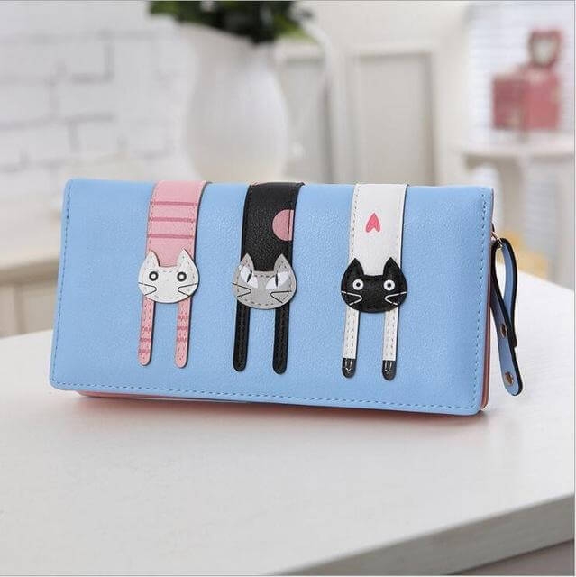 LoungeYard | Modern Cat Stitching Zipper Wallet — product view 1
