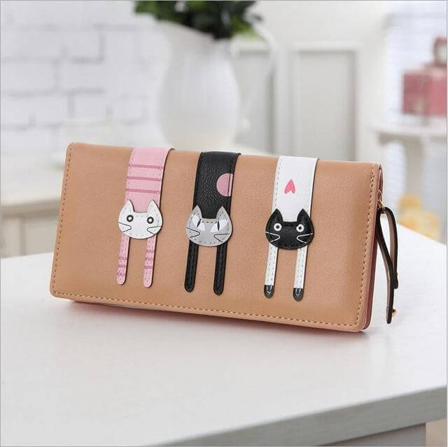 LoungeYard | Modern Cat Stitching Zipper Wallet — product view 3