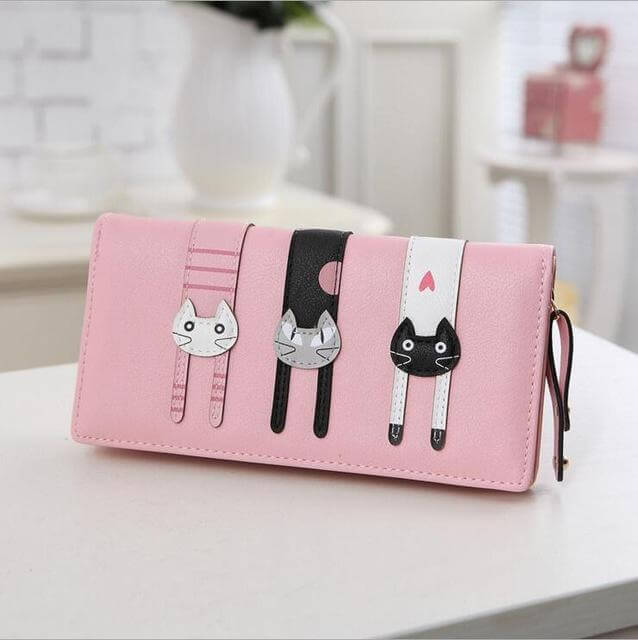 LoungeYard | Modern Cat Stitching Zipper Wallet — product view 5