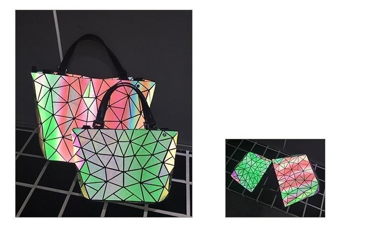 LoungeYard | Multiple-Style Glow in Dark Premium Quality Designer Luminous Geometric Shoulder Handbag For Women — product view 3