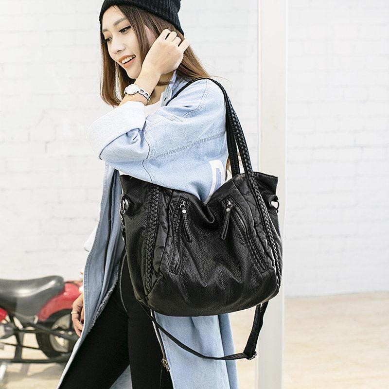 LoungeYard | Sisjuly 2018 Black Leather Hobo Bags — product view 3