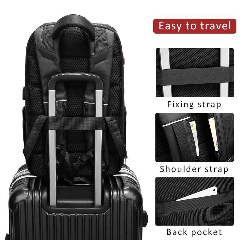 LoungeYard | 15.6 Inch Laptop Travel Backpack Water Repellent Functional Rucksack With USB Charging Port — product view 7
