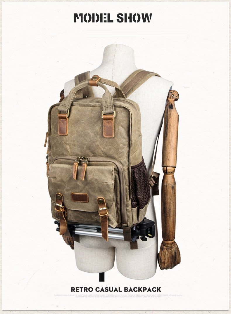 LoungeYard | Waterproof Waxed Canvas Camera Backpack — product view 6