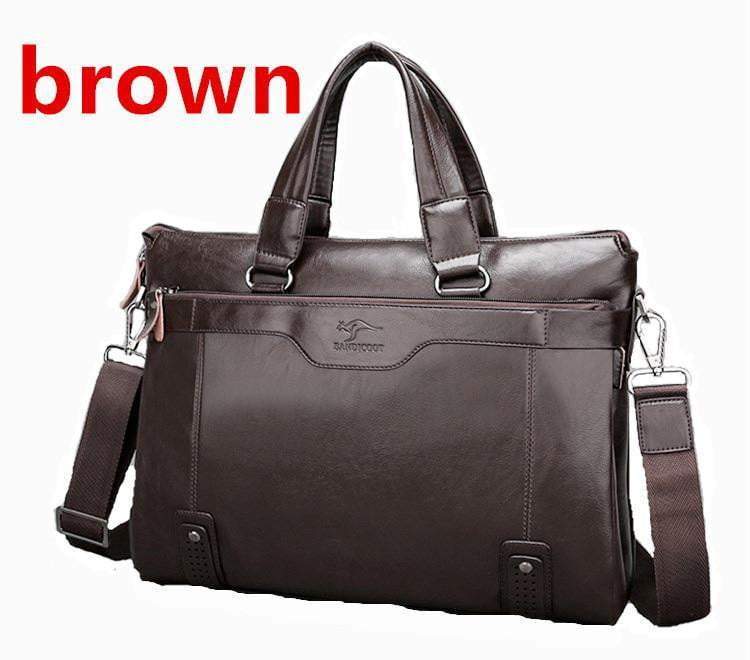 LoungeYard | Men Business Shoulder Leather Messenger Briefcase — product view 2