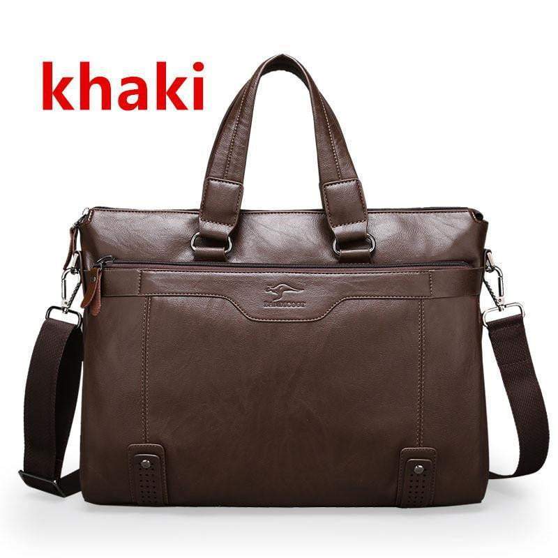 LoungeYard | Men Business Shoulder Leather Messenger Briefcase — product view 4