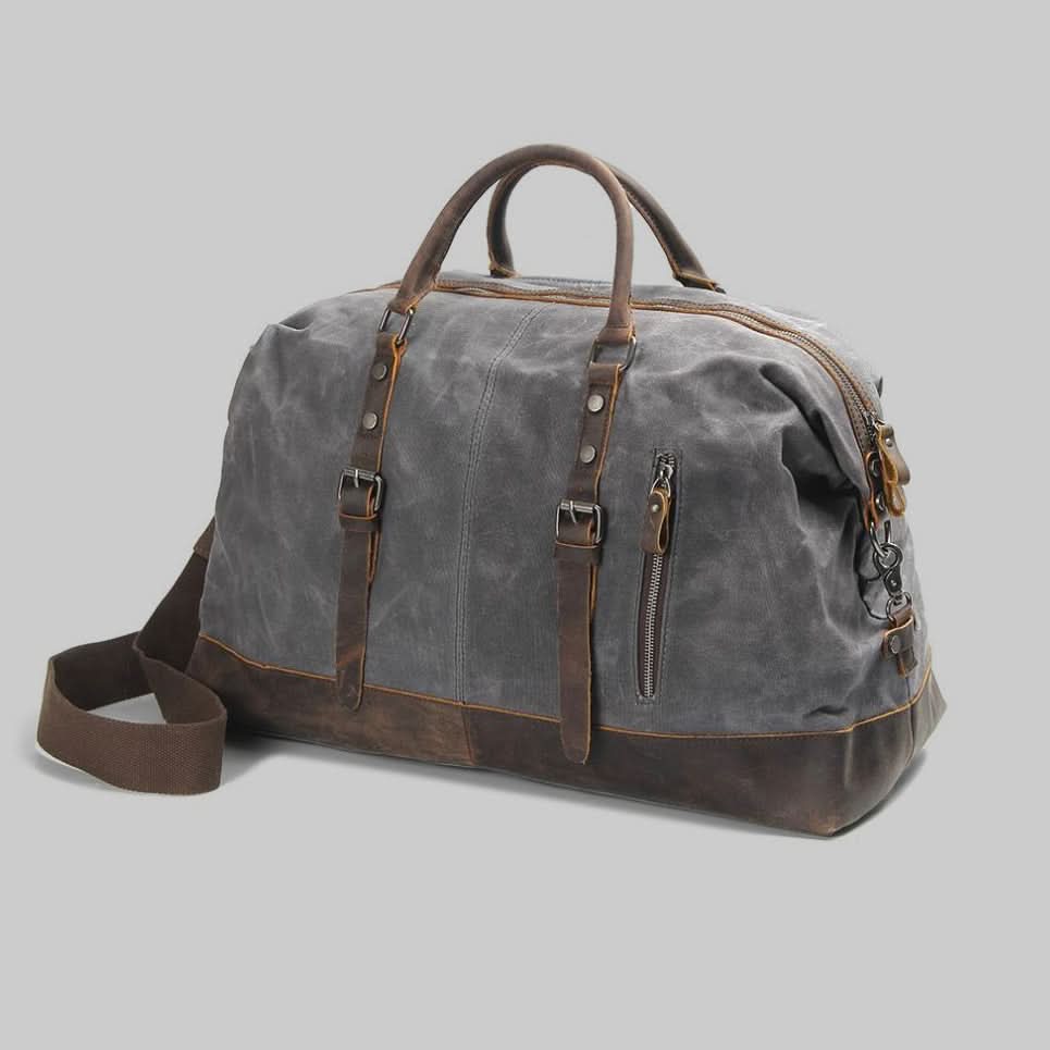LoungeYard | Valour Canvas & Leather Travel Duffle Bag – 35L — product view 3