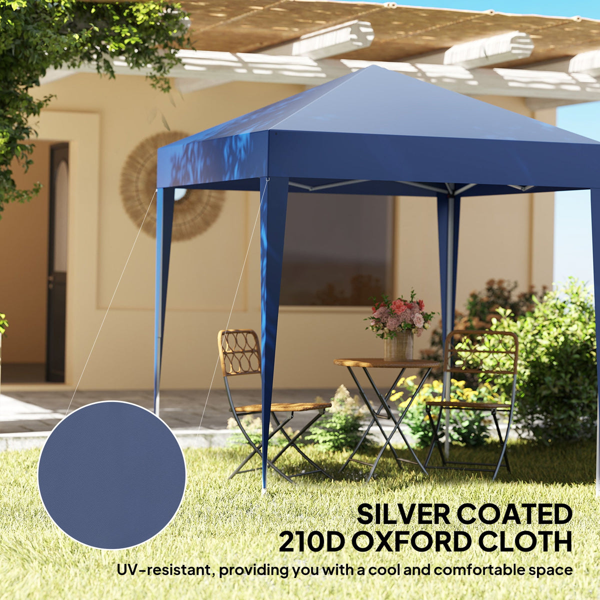 6.6' x 6.6' Pop-Up Canopy Tent with Removable Sidewalls and Carry Bag, Blue — product view 7