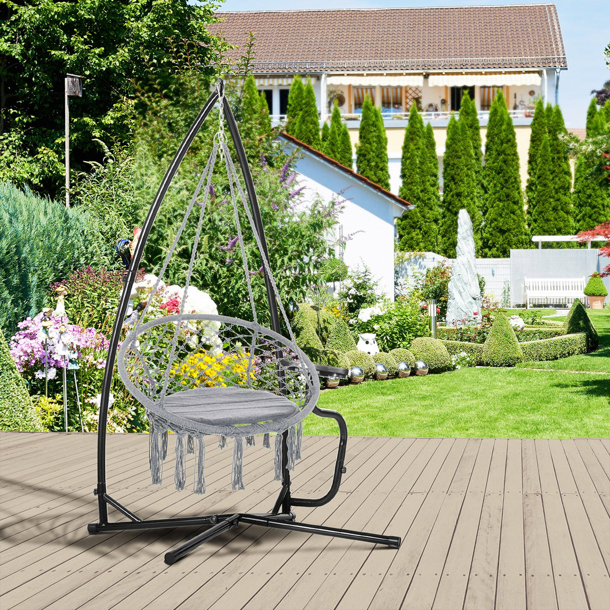 Heavy Duty Metal C-Stand for Hammock Chair, Indoor or Outdoor — product view 4