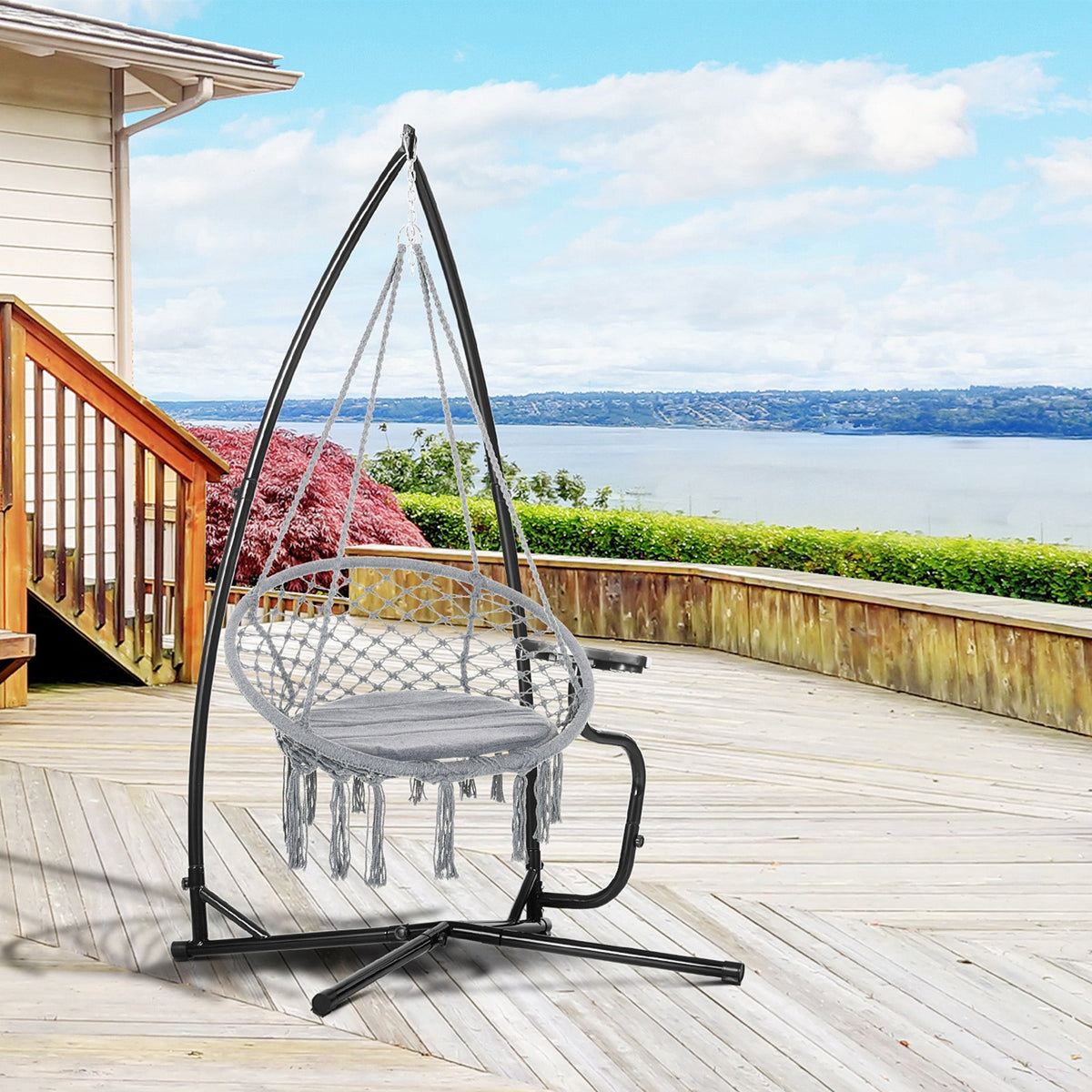 Heavy Duty Metal C-Stand for Hammock Chair, Indoor or Outdoor — product view 3