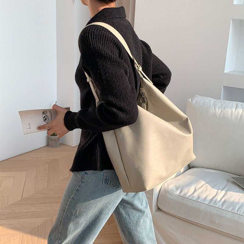 LoungeYard | PUFFYPOUCH – Soft PU Leather Dumpling Tote for a Playful, Chic Look — product view 3