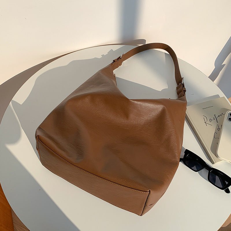 LoungeYard | PUFFYPOUCH – Soft PU Leather Dumpling Tote for a Playful, Chic Look — product view 5