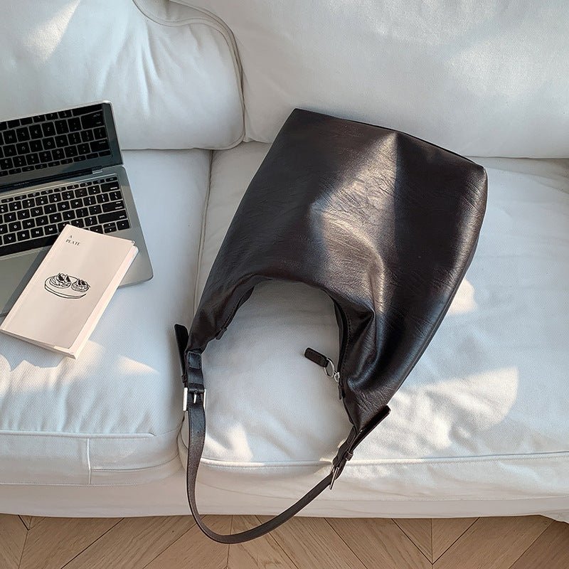 LoungeYard | PUFFYPOUCH – Soft PU Leather Dumpling Tote for a Playful, Chic Look — product view 6