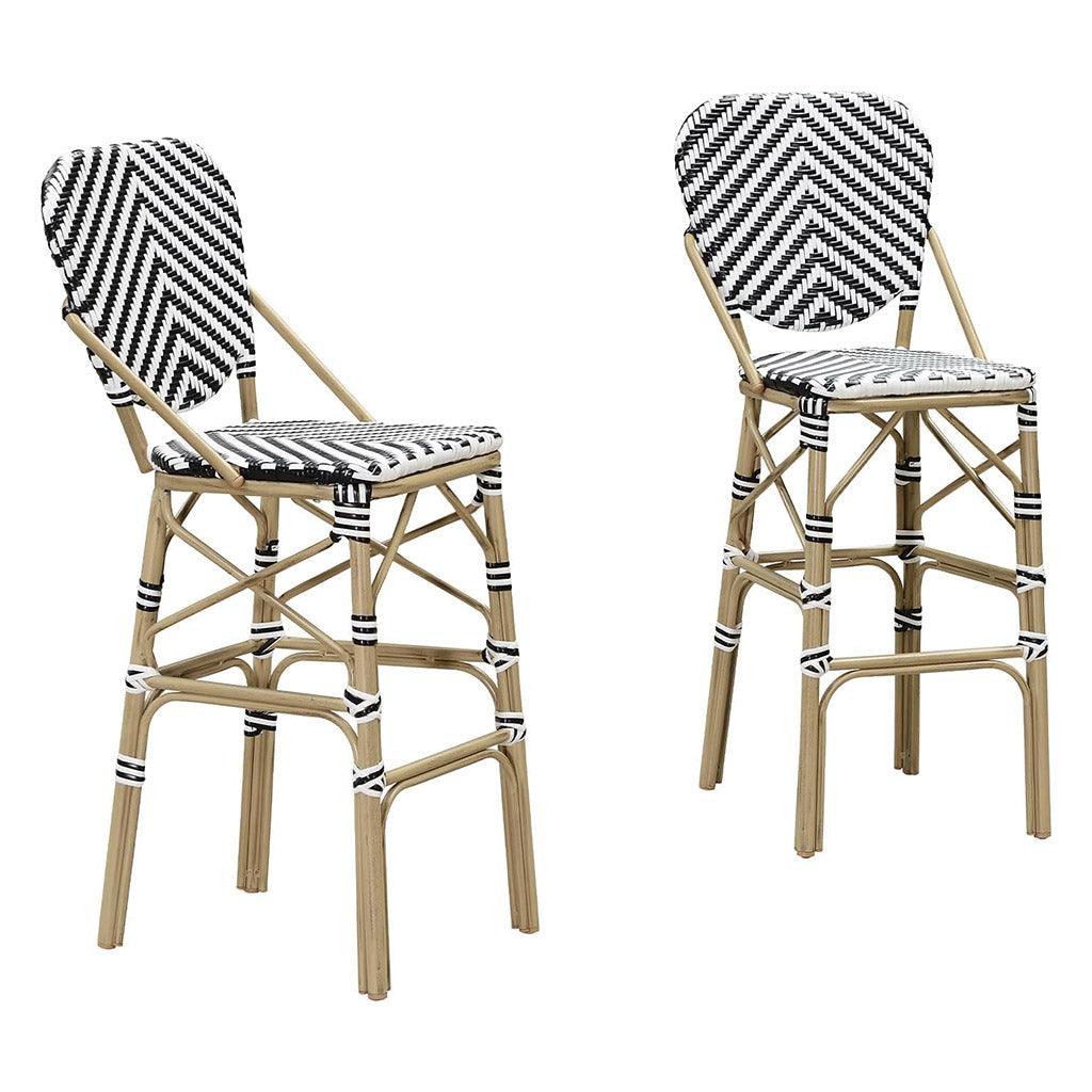 PURPLE LEAF Outdoor Woven Bar Stools, Aluminum Frame Counter Stools, for Pool Garden — product view 6