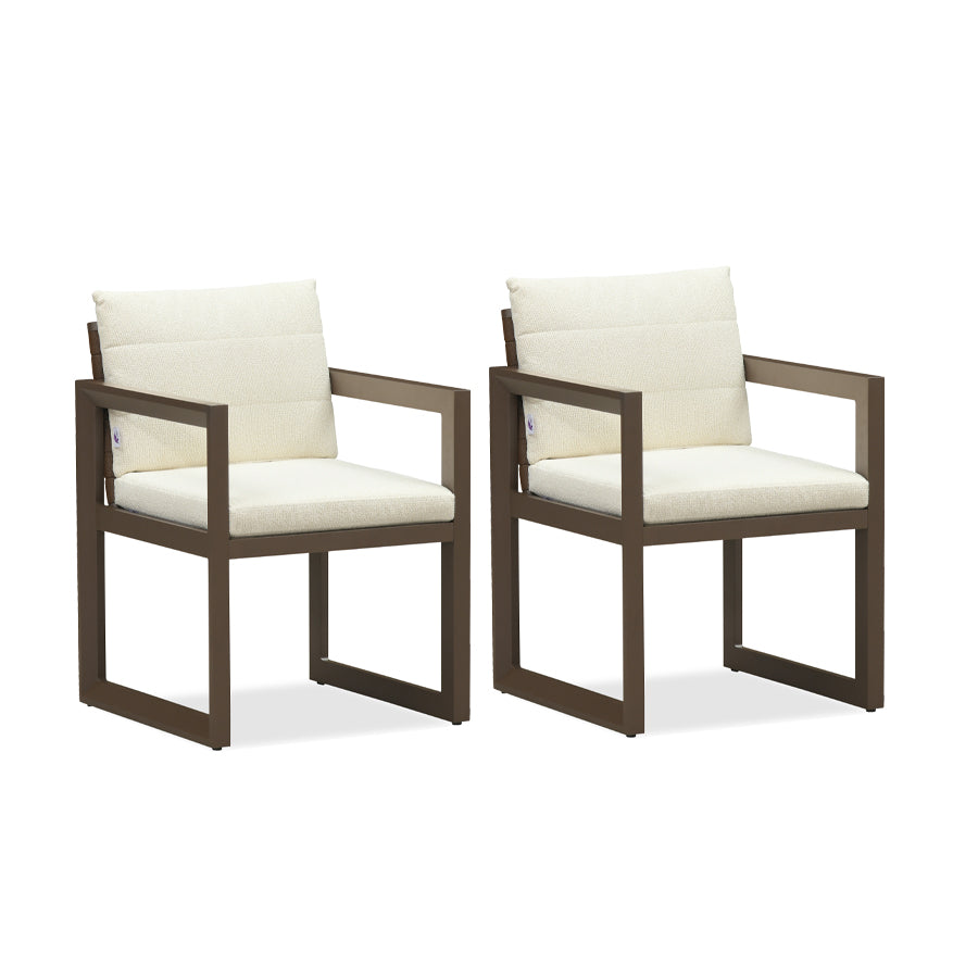 PURPLE LEAF Caesar 2-Pieces Patio Dining Chairs Aluminum Luxury Chairs with Olifen Removable Thick Cushion and Pillow for Garden Deck — product view 2