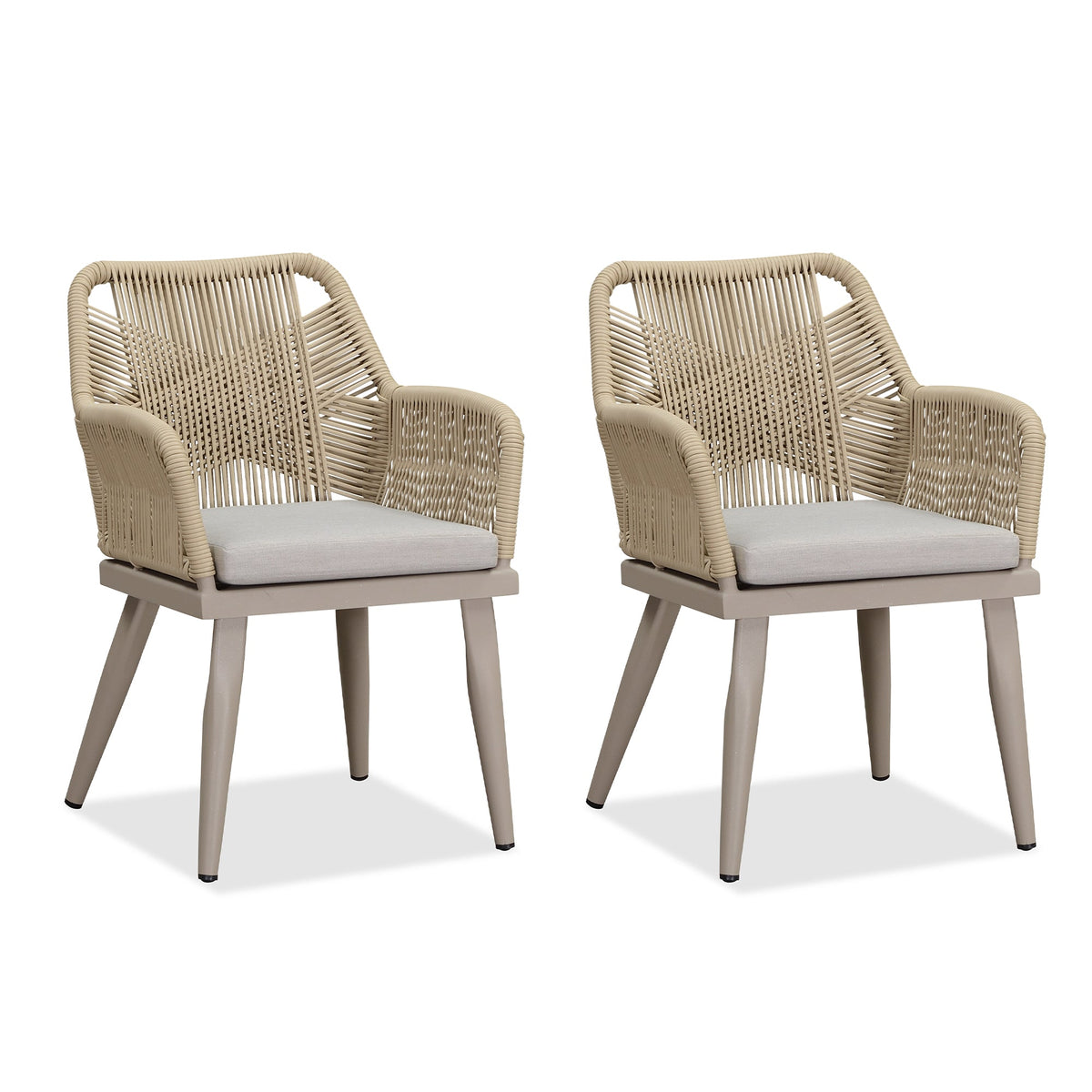 PURPLE LEAF Outdoor Dining Chair Set of 2 All-Weather Rattan Modern Dining Chair with Aluminum Frame for Kitchen Backyard Deck — product view 4