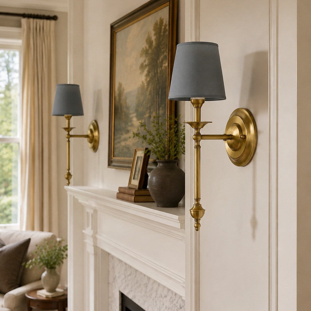Rowan Copper Fabric Drum Wall Sconce, 1 or 2 Head — product view 3