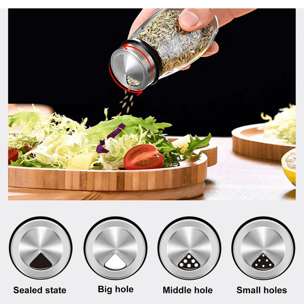 LoungeYard | Smart Rotating Stainless Steel Glass Seasoning Set — product view 6