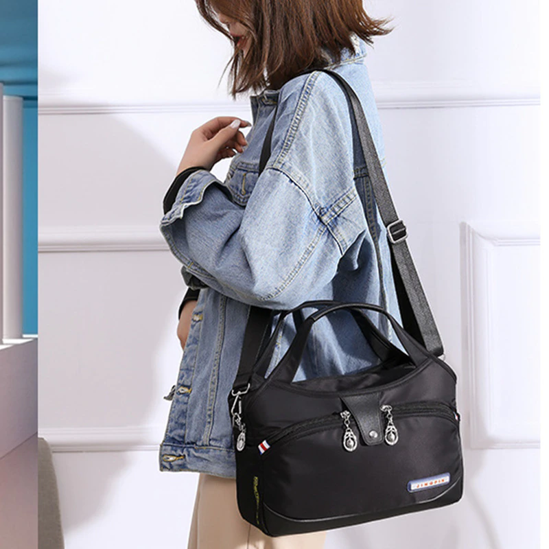Water-Resistant Nylon Crossbody Bag with Zipper Closure — product view 2