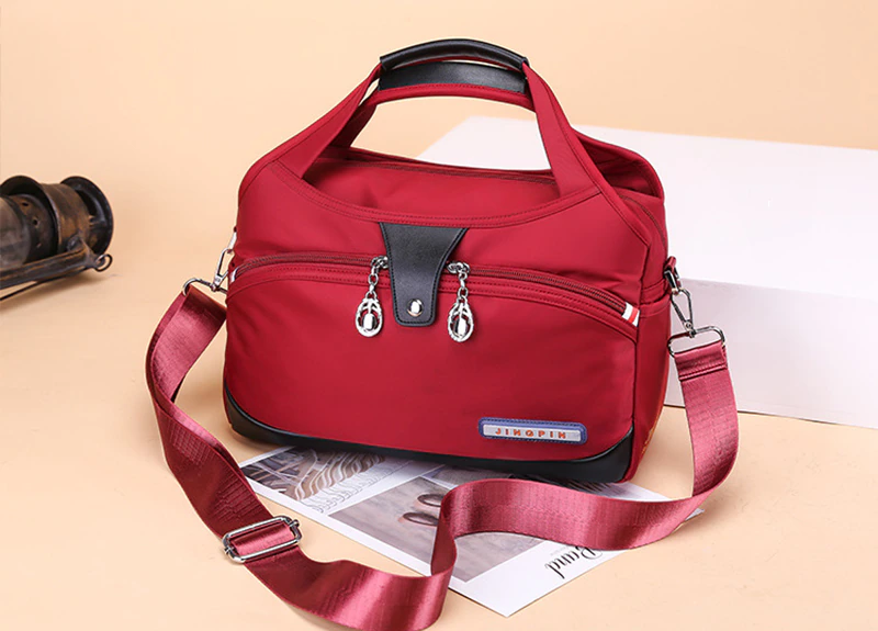 Water-Resistant Nylon Crossbody Bag with Zipper Closure — product view 3