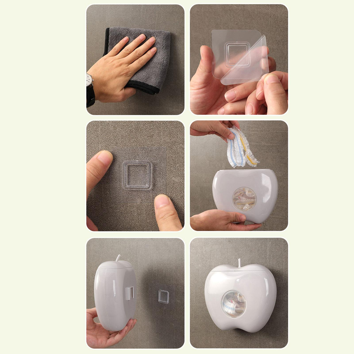 LoungeYard | Apple Shaped Wall Mounted Disposable Plastic Wrap Container — product view 5