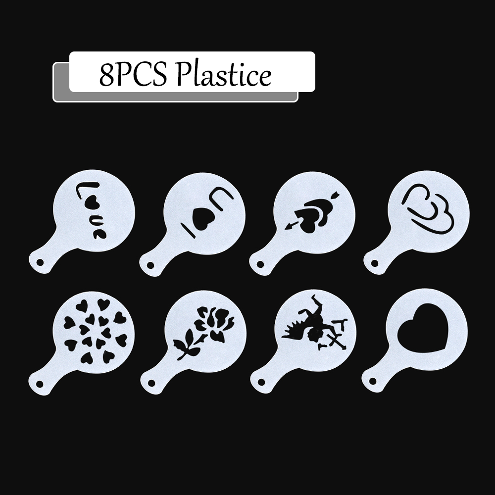 LoungeYard | 8Pcs Coffee Cake Decoration Stencil Molds — product view 4