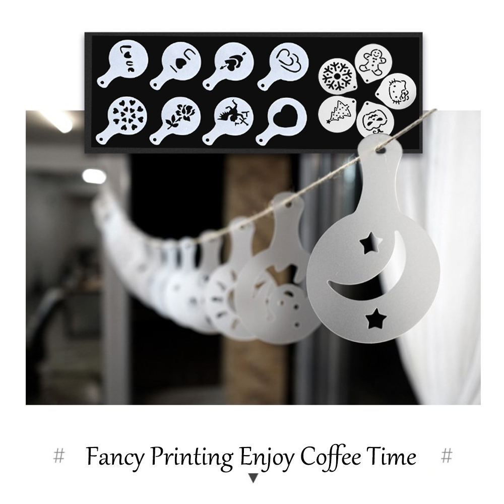 LoungeYard | 8Pcs Coffee Cake Decoration Stencil Molds — product view 6