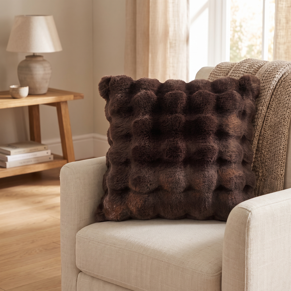 Rabbit Faux Fur Throw Blanket, Double-Lined — product view 3