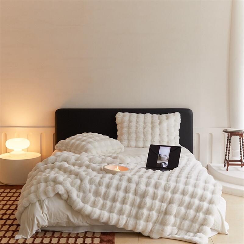Rabbit Faux Fur Throw Blanket, Double-Lined — product view 7