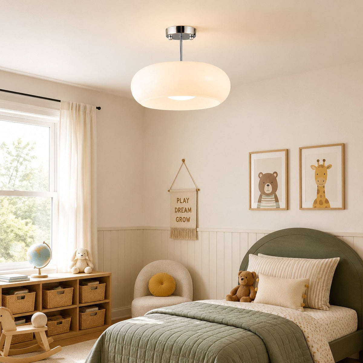 Retro Bauhaus Glass Disc Ceiling Light, Brass — product view 6