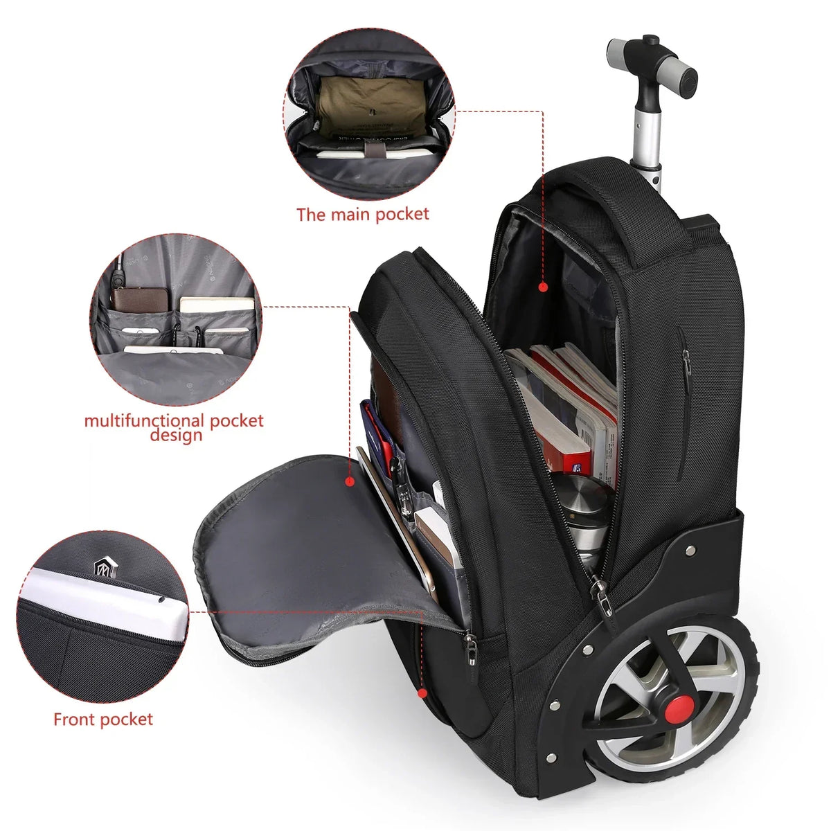 Rolling Laptop Backpack – Helsinki | LoungeYard — product view 2