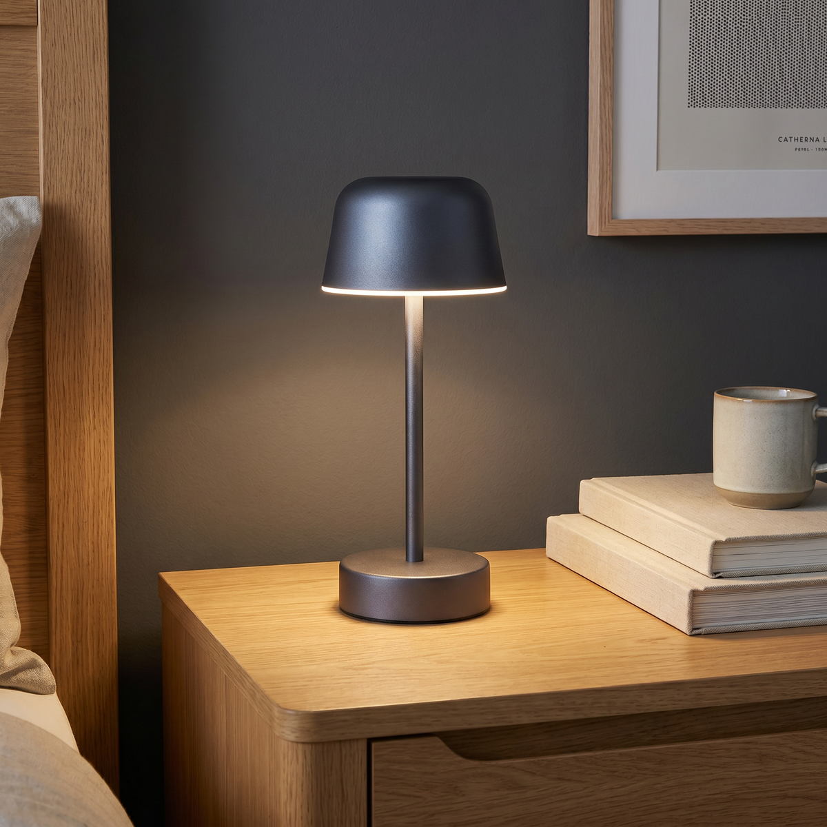 Rechargeable Table Lamp, Dimmable, Iron, Three Light Settings, 3600mAh — product view 2