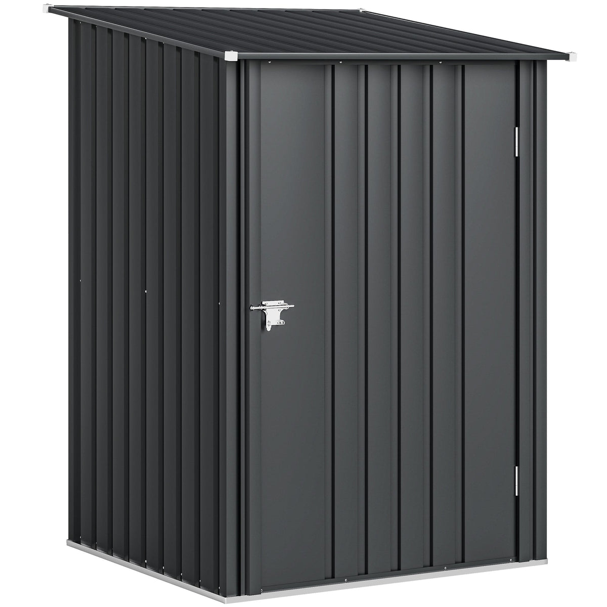 Lean-to Steel Garden Shed 3.3ft x 3.4ft with Lockable Door for Patio or Garden Storage, Dark Grey — product view 1